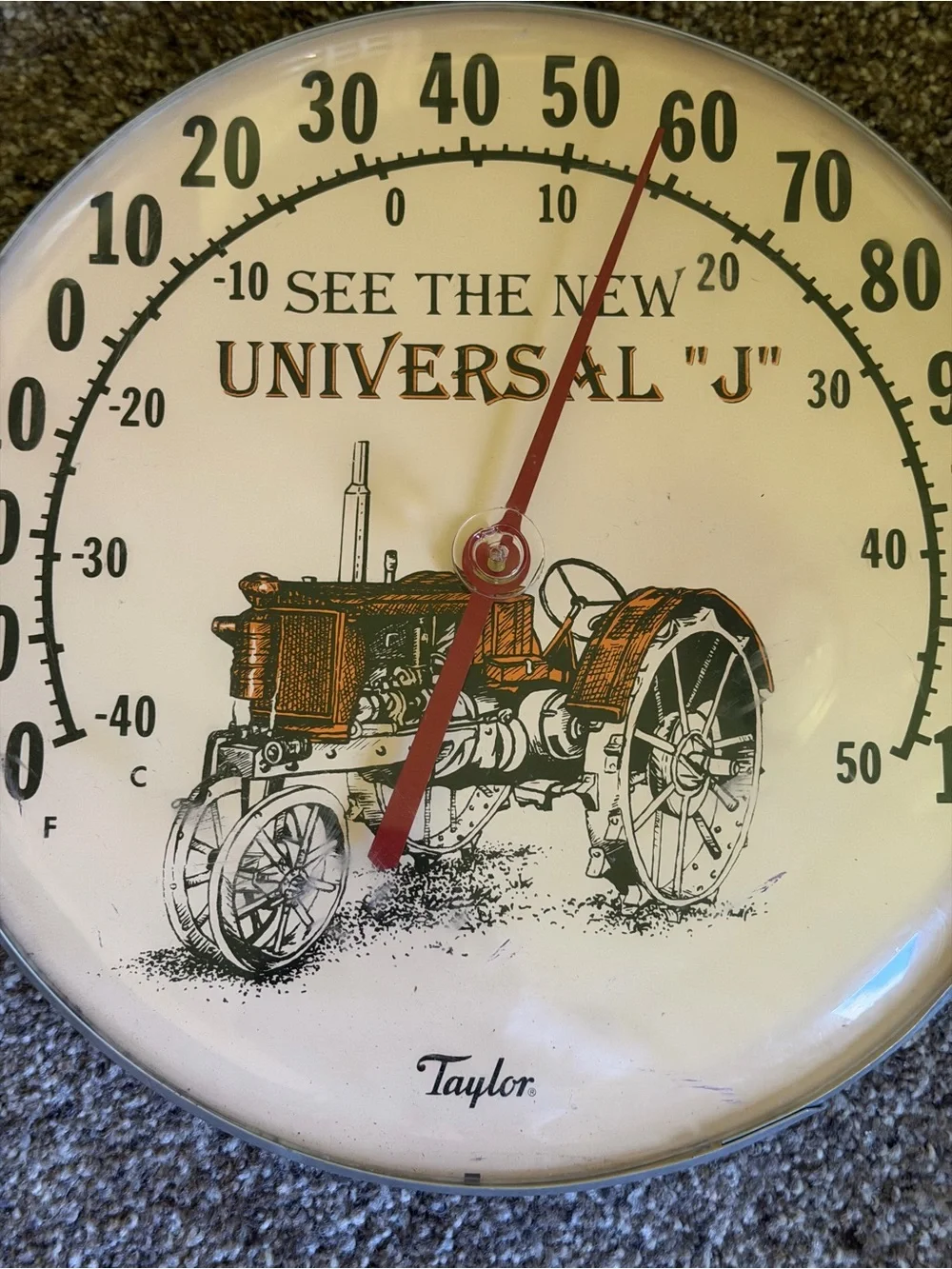 Vintage Taylor Universal 'J' Vintage Tractor Wall Thermometer
